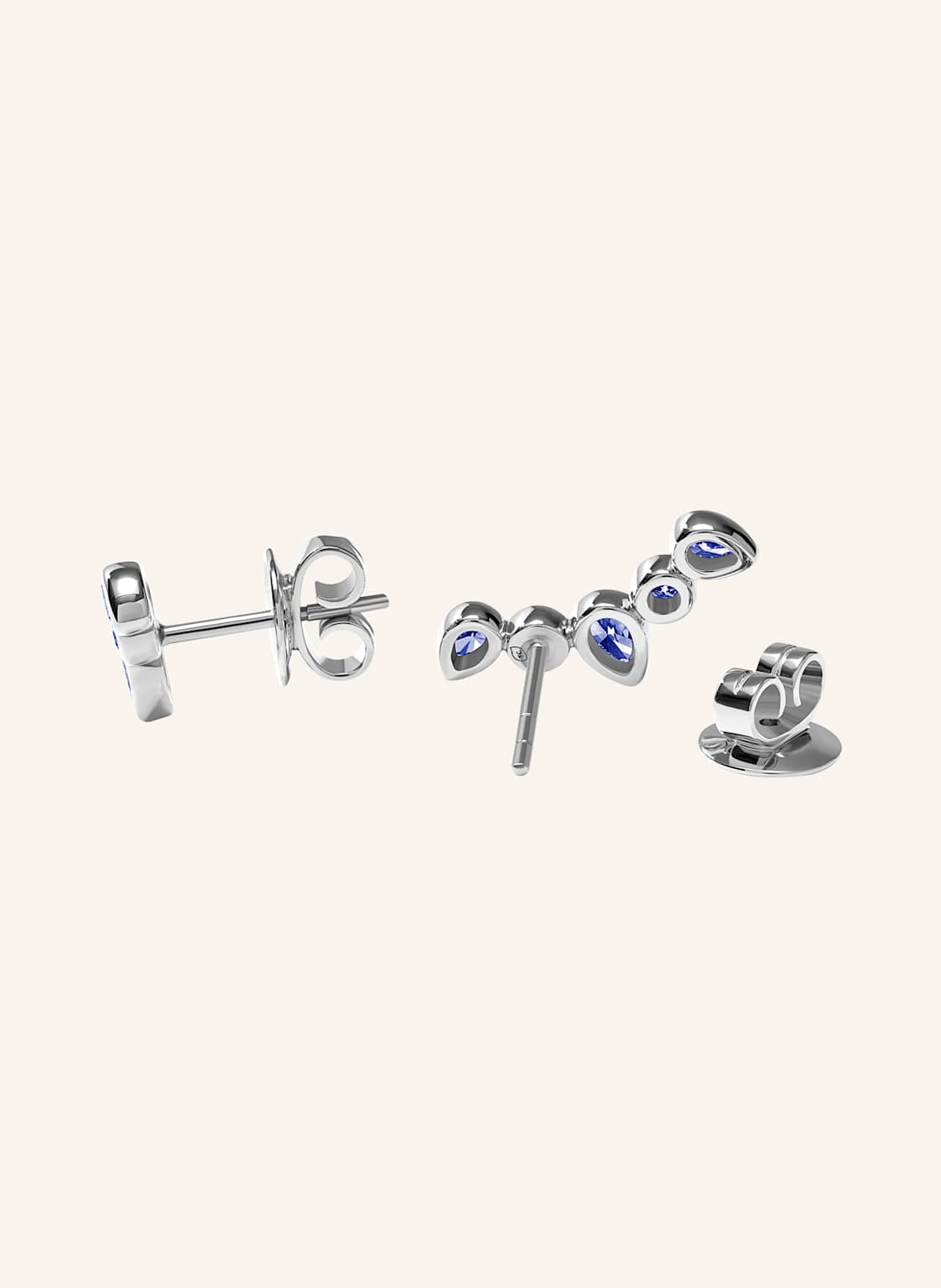 Tamara Comolli Ohrringe Ohrringe Gypsy Crawler 'Ocean' 18k Weißgold silber von TAMARA COMOLLI