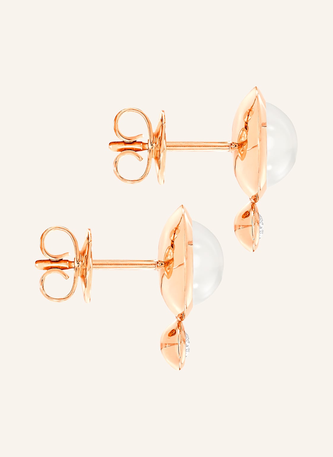 Tamara Comolli Ohrringe Ohrringe Bouton Moonstone Sand/White / Classic Sand Mondstein 18k Roségold rosegold von TAMARA COMOLLI