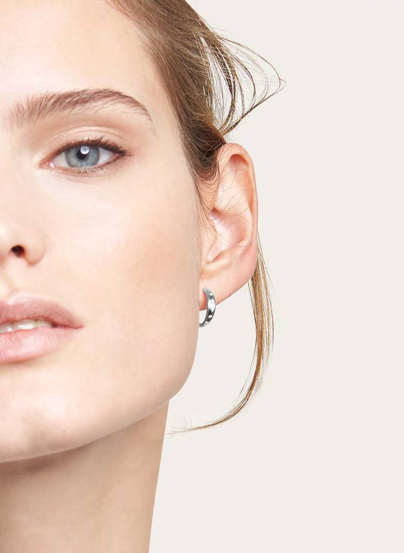 Tamara Comolli Ohrringe Ohrringe Gypsy Hoop Small Aus 18k Weißgold Mit Diamanten silber von TAMARA COMOLLI
