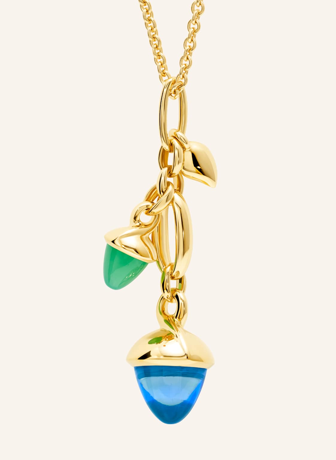 Tamara Comolli Ohrringe Ohrringe Mikado Dangling 2 Acorns - 'Lagoon' 18k Gelbgold gold von TAMARA COMOLLI