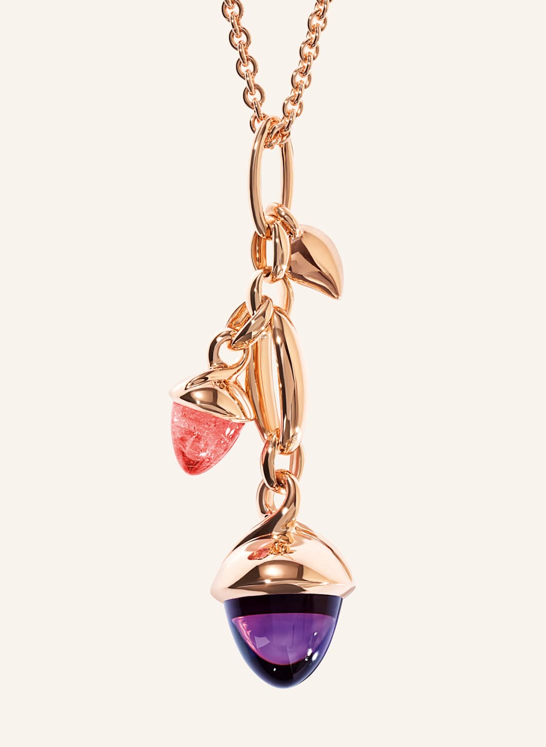 Tamara Comolli Ohrringe Ohrringe Mikado Dangling 2 Acorns - 'Wildberry' 18k Roségold rosegold von TAMARA COMOLLI