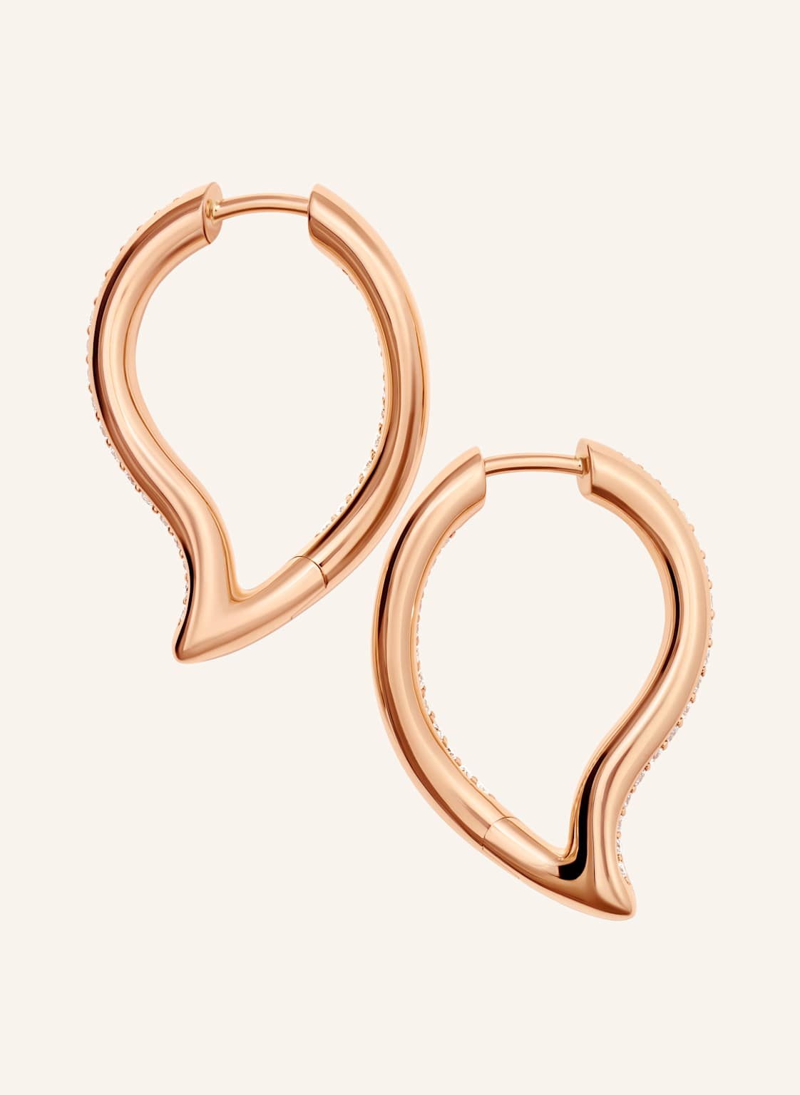 Tamara Comolli Ohrringe Ohrringe Signature Hoop Twisted Drop With Diamond Pavé 18k Roségold rosegold von TAMARA COMOLLI
