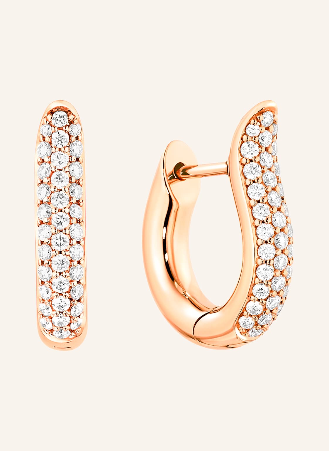 Tamara Comolli Ohrringe Signature Ohrringe Hoop Small Diamond Pavé 18k Roségold 18k Roségold rosegold von TAMARA COMOLLI