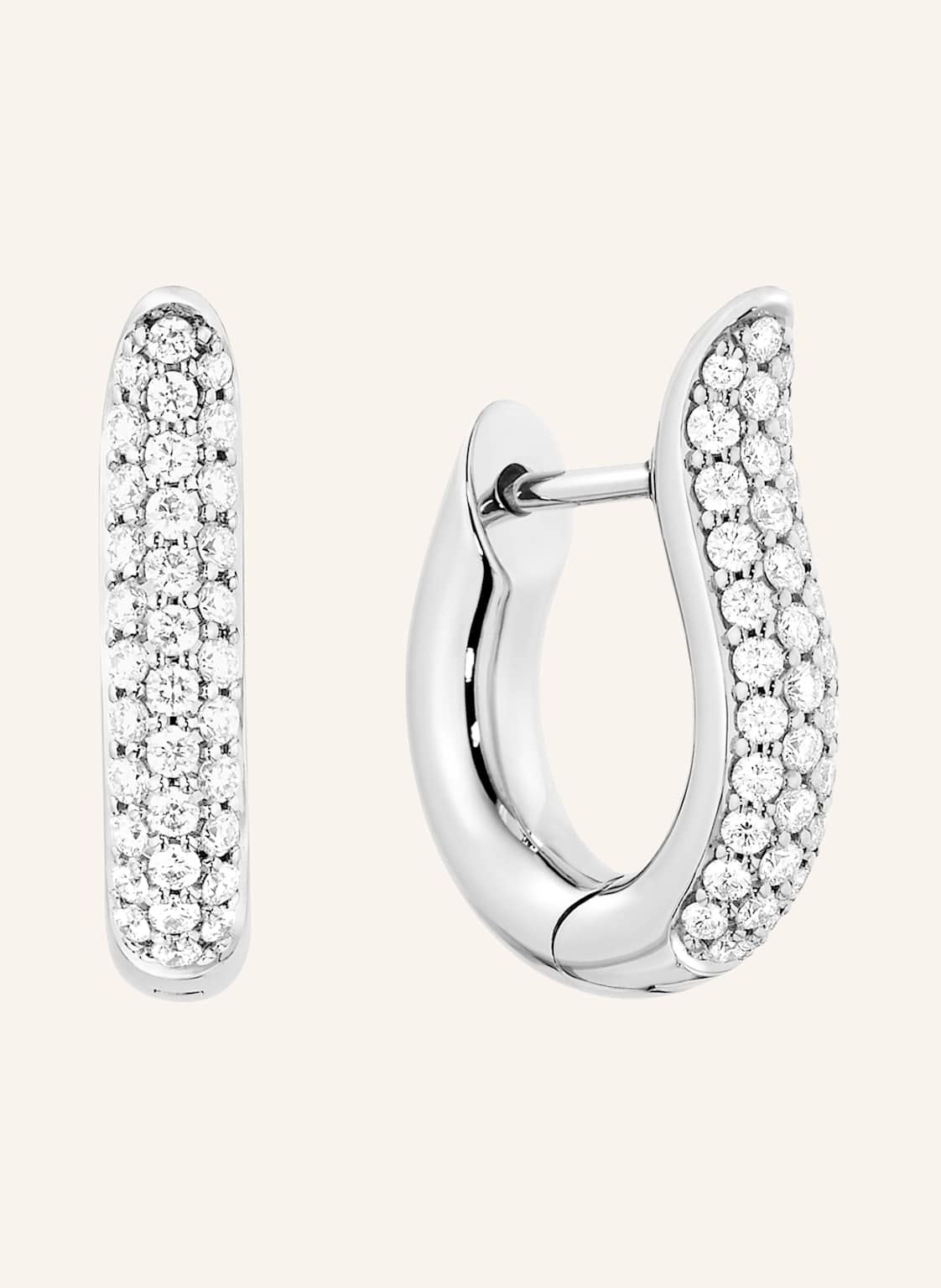 Tamara Comolli Ohrringe Signature Ohrringe Hoop Small Diamond Pavé 18k Weißgold 18k Weißgold silber von TAMARA COMOLLI
