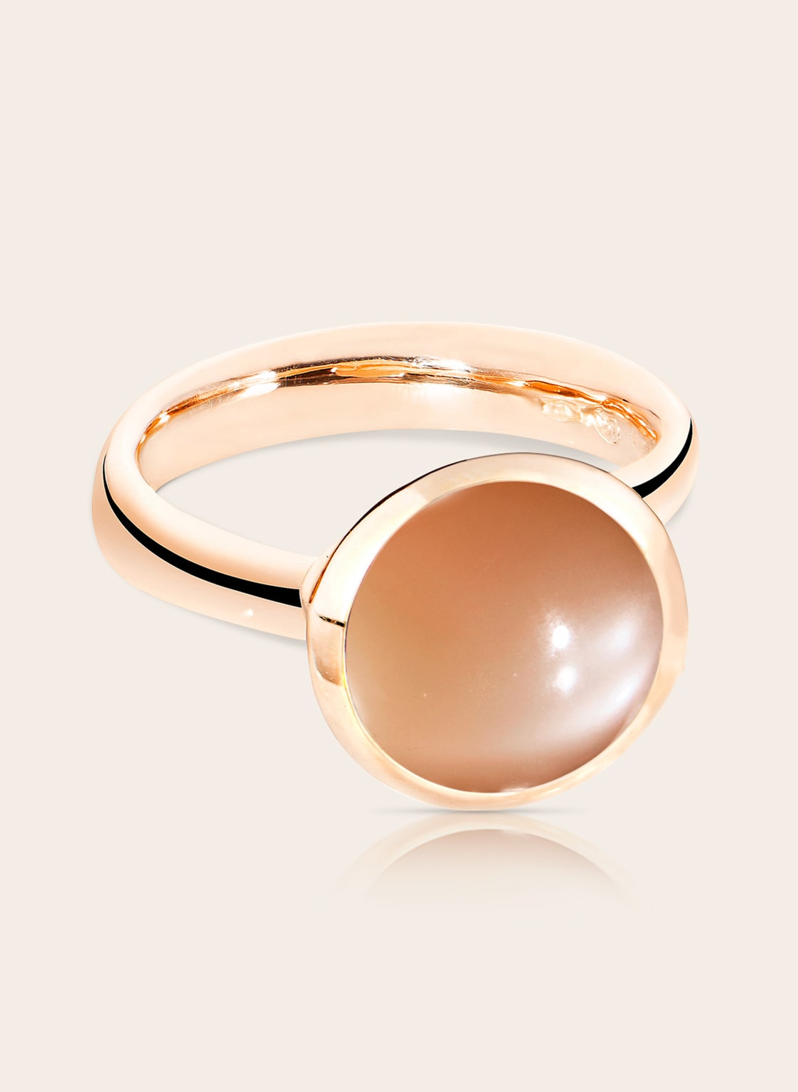 Tamara Comolli Ring Bouton Large Aus 18k Roségold Mit Brauner Mondstein rosegold von TAMARA COMOLLI