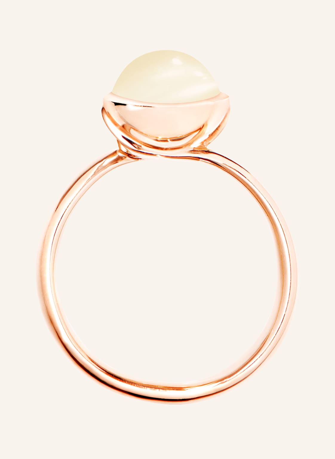 Tamara Comolli Ring Ring Bouton Small Moonstone Sand/White Aus 18k Roségold Sand Mondstein rosegold von TAMARA COMOLLI