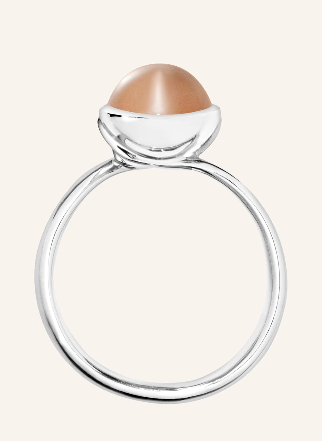 Tamara Comolli Ring Bouton Small Aus 18k Weißgold Mit Brauner Mondstein silber von TAMARA COMOLLI