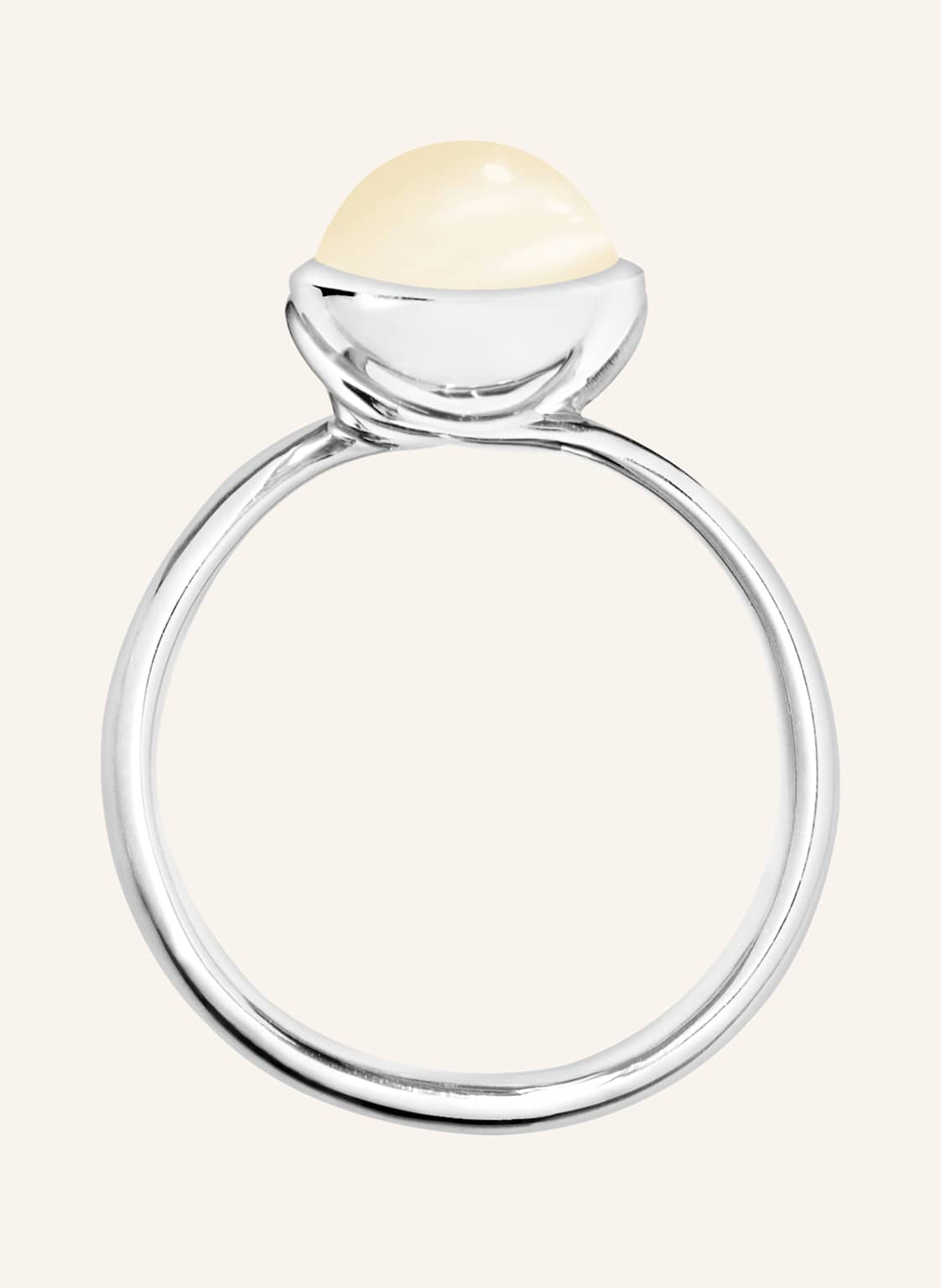 Tamara Comolli Ring Bouton Small Aus 18k Weißgold Mit Sand Mondstein silber von TAMARA COMOLLI