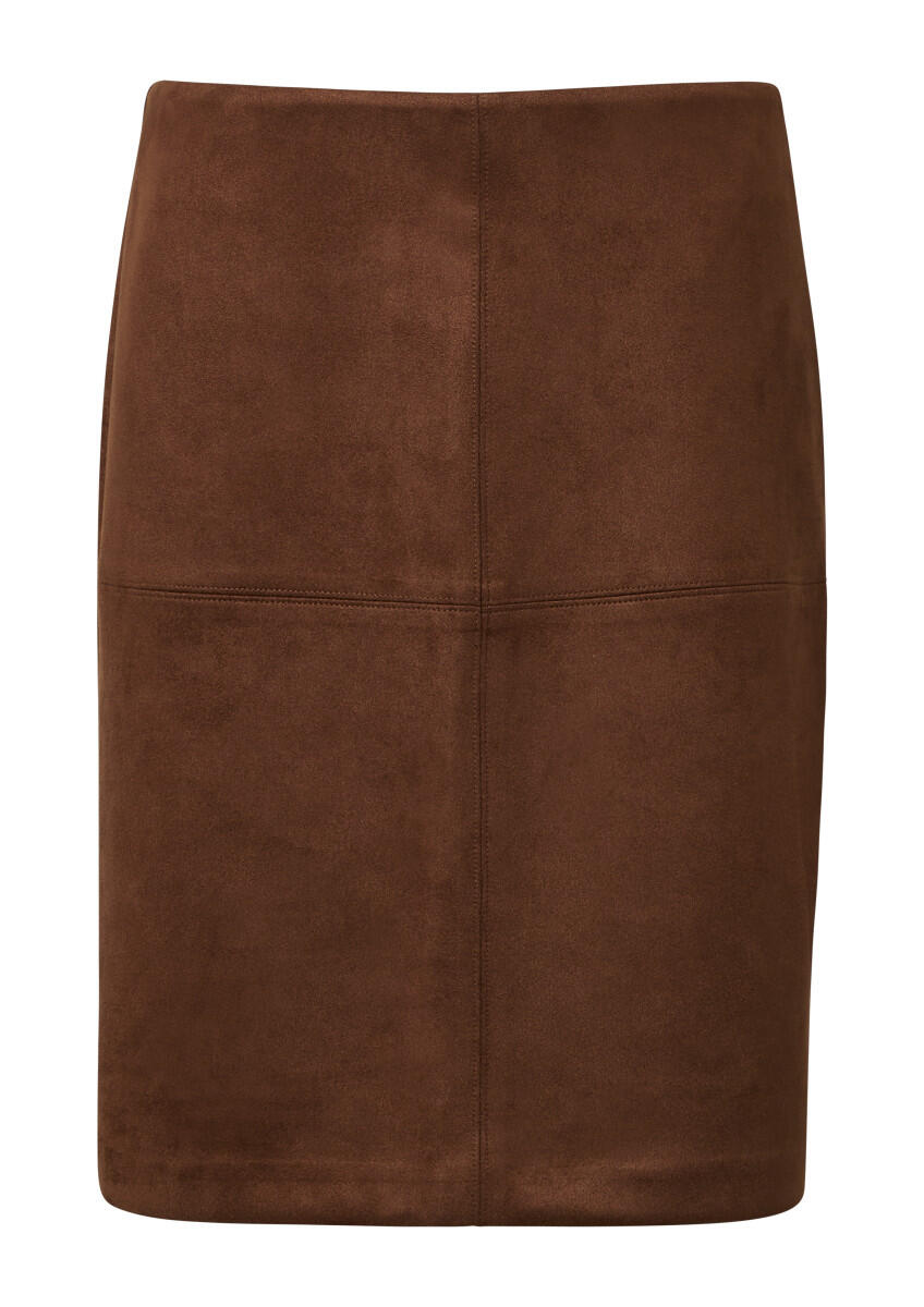 s.Oliver Red Label - Kurzer Rock aus aufgerautem Lederimitat braun - Gr. - 34 von s.Oliver Red Label