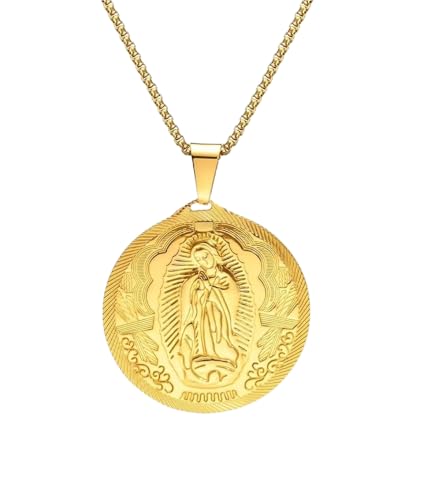 Medaille Jungfrau Maria Cadena Virgen De Mary Heil Halskette,Wundersames Medaillon Religion Glaube Halskette Medaille Jungfrau Maria Cadena Virgen De Mary Heil Halskette,Wundersames Medaillon Religion Glaube Halskette von TAMHOPE