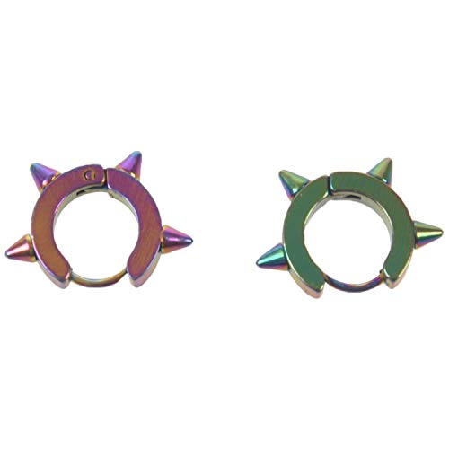 TAMOSH Herren Damenmode Stahl Punk Niet Ohrstecker Gothic Creolen Cute Jewelry Multicolor von TAMOSH