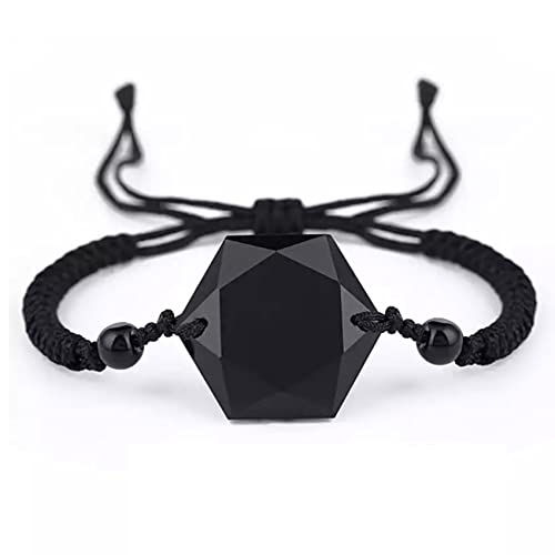Gliederarmbänder für Herren Blaues Sandstein-Reiki-Kristall-Armband, spirituelles Chakra-Armband, Amulett, Glücksbringer, verstellbar, Abwehr des Bösen, Armband for Männer und Frauen, Obsidian(Obsidia Gliederarmbänder für Herren Blaues Sandstein-Reiki-Kristall-Armband, spirituelles Chakra-Armband, Amulett, Glücksbringer, verstellbar, Abwehr des Bösen, Armband for Männer und Frauen, Obsidian(Obsidia von TAMSNDL