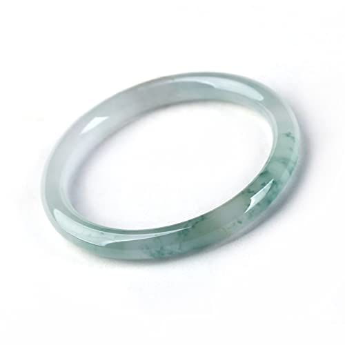 Jade Armreif Natürlicher Jade-Armreif, schwimmender dunkelgrüner Jade-Blumen-Armreif, dünner runder Jingle-Armreif for Damen, for Familie oder Freunde, mit Schmuckschatulle, 52–64 mm, 52 mm(62mm) von TAMSNDL