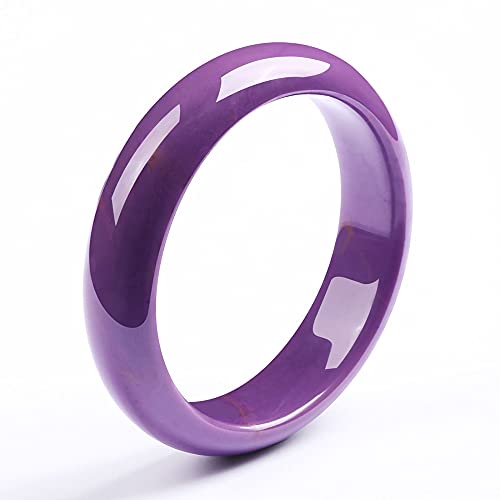 TAMSNDL Jade Armreif Armreif aus natürlicher lila Jade for Damen, klassischer, handgefertigter Retro-Jadeschmuck for Mädchen mit Box, lila, 57–58 mm(Purple_57) von TAMSNDL