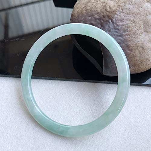 TAMSNDL Jade Armreif Damen Jade Armreif, Jadeit A Armreif, Hellgrünes Dünnes Rundes Jade Armband, for Mutter, for Freundin, mit Schmuckschatulle, 54-64mm,60mm(62mm) von TAMSNDL