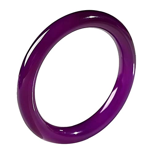 TAMSNDL Jade Armreif Damen Natürliche Elegante Lila Jade Armreifen, Jade Armreif Lila Achat Breites Band Lila Chalcedon Jade Armband, mit Schmuckschatulle, 56-62mm,60mm(58mm) von TAMSNDL