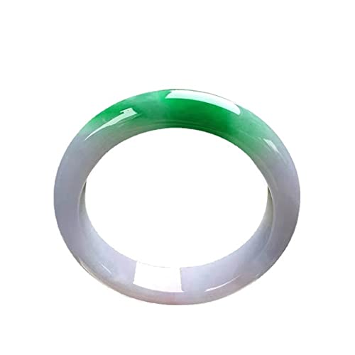 TAMSNDL Jade Armreif Jade-Armreif, halb weiß und halb grün, schwimmende Blume, Jade-Armreif, Damen, for Familie oder Freunde, mit Schmuckschatulle, 52–64 mm, 60 mm(56mm) von TAMSNDL