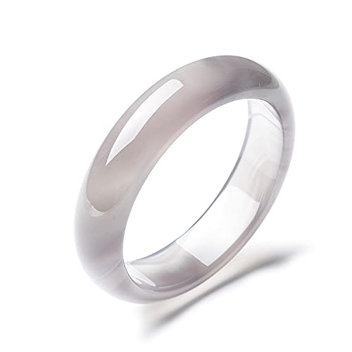 TAMSNDL Jade Armreif Jade-Armreif for Damen, eisgrauer Chalcedon-Armreif, rauchgraues antikes Chalcedon-Armband for Damen, Jade-Armband, All-Match-Schmuck, mit Schmuckschatulle, 54–60 mm, 56 mm(58mm) von TAMSNDL