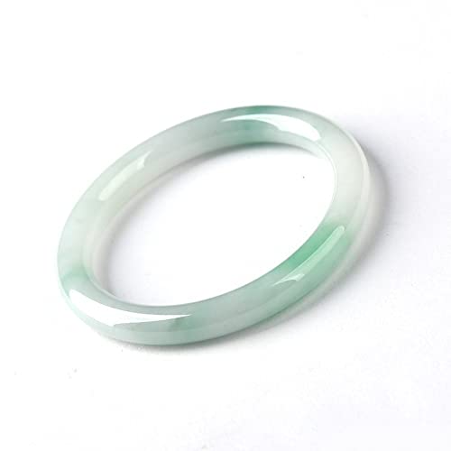 TAMSNDL Jade Armreif Jade-Armreif for Damen, hellgrüner Jade-Armreif mit schwimmender Blume, dünnes, rundes Jade-Armband for Mädchen, Schmuck, mit Schmuckschatulle, 54–62 mm, 60 mm(60mm) von TAMSNDL