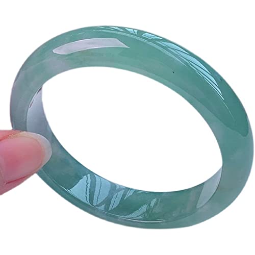 TAMSNDL Jade Armreif Jade-Armreif for Damen, natürlicher Jade-Armreif mit schwimmender Blume, runder Armreif for Damen, mit Schmuckschatulle, 56–64 mm, 60 mm(64mm) von TAMSNDL
