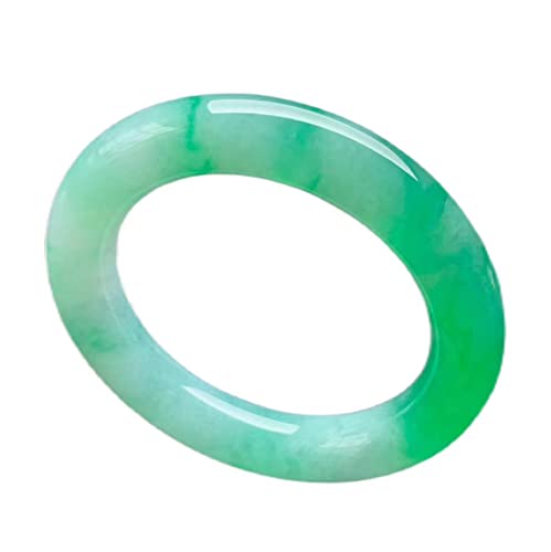 TAMSNDL Jade Armreif Jade-Armreifen, Armreif aus grüner Jade mit schwimmender Blume, Jade-Armband mit rundem Balken for Frauen, mit Schmuckschatulle, for Mutter, for Freundin, 54–64 mm, 60 mm(60mm) von TAMSNDL