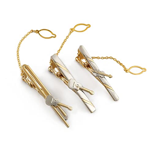 TAMSNDL Krawattenklammer Galvanisierte Gold- und Silber-Zweifarben-Instrument Violine Gitarre Kupfer Krawattenklammer Casual Kragen Clip TAMSNDL Krawattenklammer Galvanisierte Gold- und Silber-Zweifarben-Instrument Violine Gitarre Kupfer Krawattenklammer Casual Kragen Clip von TAMSNDL