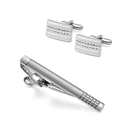 TAMSNDL Krawattenklammer Herren Business Krawattenklammer Manschettenknopf Set Kragenclip Französische Manschettenknöpfe Manschettenknopf von TAMSNDL
