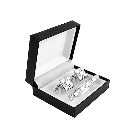 TAMSNDL Krawattenklammer Manschettenknopf-Clip-Set Quadratischer Manschettenknopf-Clip Herren-Accessoire TAMSNDL Krawattenklammer Manschettenknopf-Clip-Set Quadratischer Manschettenknopf-Clip Herren-Accessoire von TAMSNDL