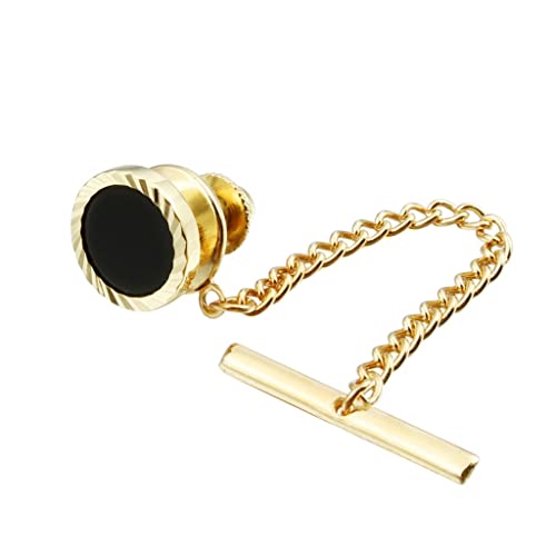 TAMSNDL Krawattenklammer Runde Perlmutt Herren Krawatte Stud Mode Matte Metall Kupplung zurück Kette Hochzeitsgeschenk(E_1) von TAMSNDL