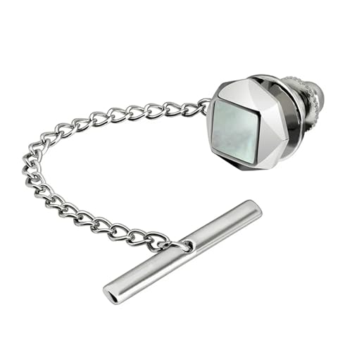TAMSNDL Krawattenklammern Herren Krawattennadeln Krawattennadeln mit Kette for Herren Krawattenzubehör(E_10.6 * 3 mm) von TAMSNDL
