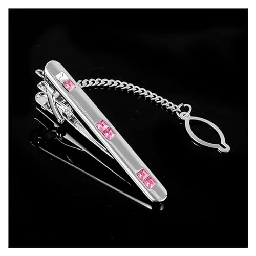 TAMSNDL Krawattenklammern Herren Kristall Kupfer Kette Krawatte Clip Gentleman Business Hochzeit Party Kragen Clips Schmuck Zubehör Geschenke(A_5.7cm*0.5cm) von TAMSNDL