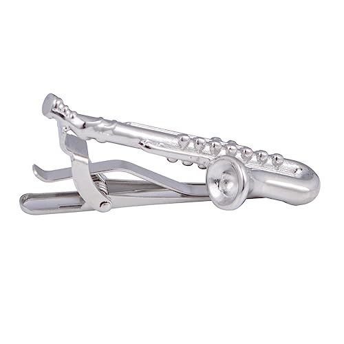 TAMSNDL Krawattenklammern Krawattenklammer Silber Musik Krawattenklammer Herren Saxophon Krawattenklammer von TAMSNDL