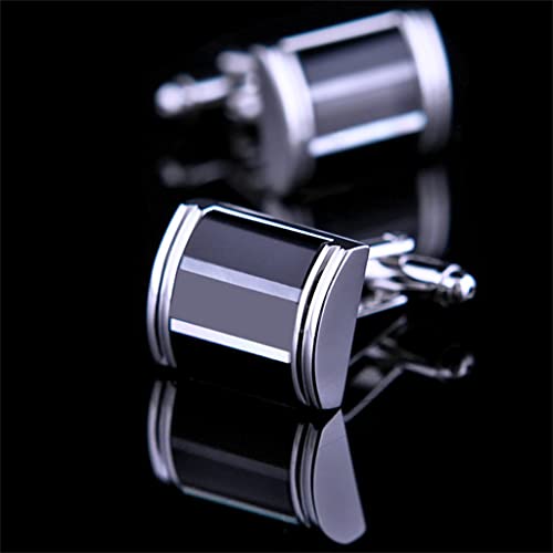 TAMSNDL Manschettenknopf Französische Hemdmanschettenknöpfe Manschettenknöpfe Schwarz Hochzeit Männer Geschenk Kleidung Manschettenzubehör von TAMSNDL