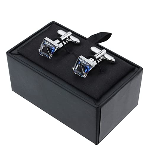 TAMSNDL Manschettenknopf Hemdzubehör Kristallmanschettenknöpfe Bunte Manschettenknöpfe Geschenkbox for Hochzeit,E,10 * 12mm(D_10*12mm) von TAMSNDL
