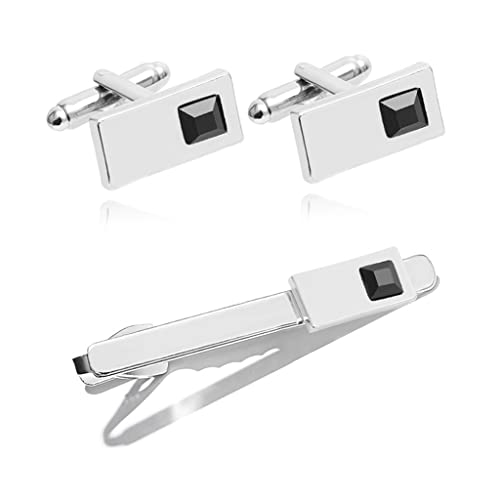 TAMSNDL Manschettenknopf Krawattenklammer-Manschettenknöpfe-Set, Bekleidungszubehör, Partyhemd, Manschettenknöpfe, Pins, Krawattenklammer, B, wie auf dem Bild Gezeigt(B_As Shown in The Picture) von TAMSNDL