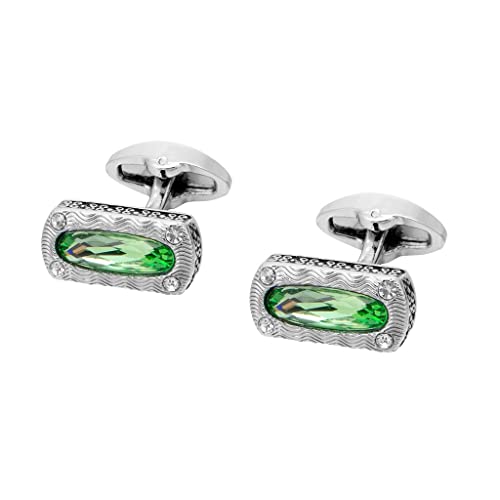 TAMSNDL Manschettenknopf Kristall Herren Manschettenknöpfe Hochzeit Quadrat Herren Hemd Manschettenknöpfe Versilbert Manschettenknöpfe von TAMSNDL