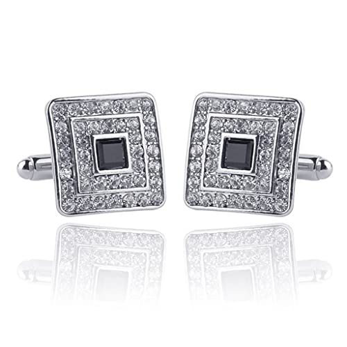 TAMSNDL Manschettenknopf Kristall Quadratische Benutzerdefinierte Herren Manschettenknöpfe Männliche Hemd Manschettenknöpfe Hochzeit Schmuck,E,1.8 * 1.8cm(D_1.8 * 1.8cm) von TAMSNDL