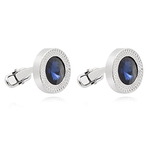 TAMSNDL Manschettenknopf Kristall eingelegte Drill Manschette Herren Hemd Anzug Manschettenknöpfe Hochzeit Party runden Schmuck, D, 2,7 cm * 1,8 cm(D_2.7cm*1.8cm) von TAMSNDL