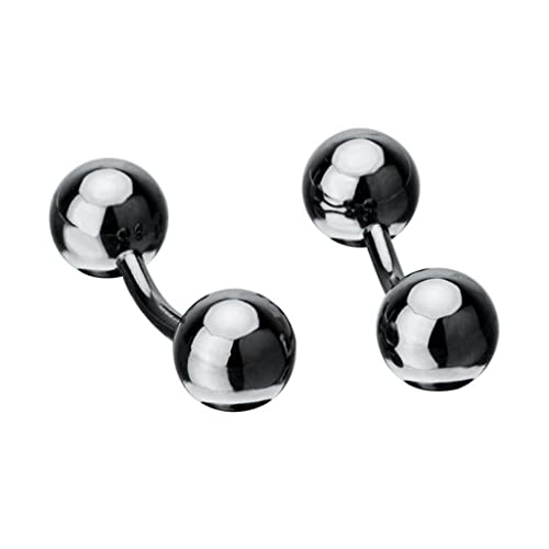 TAMSNDL Manschettenknopf Kugel-Manschettenknöpfe for Herren- und Damenhemden, Manschettenknöpfe, Manschettennägel, D, 34 mm * 10 mm(D_34mm*10mm) von TAMSNDL