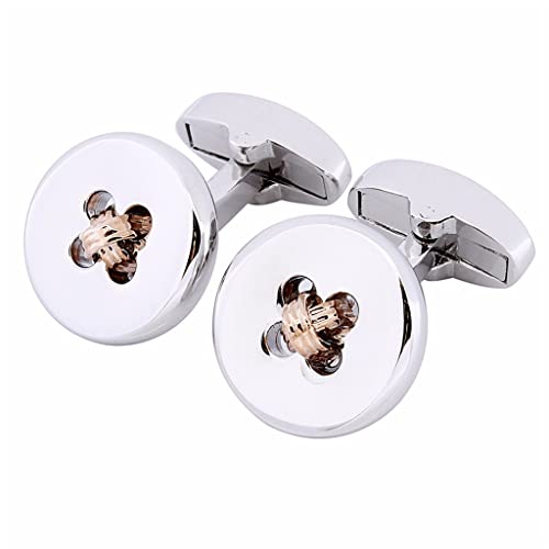 TAMSNDL Manschettenknopf Manschettenknöpfe aus Metall, französischer Hemdknoten, Manschettenknöpfe for Herrenbekleidung, Schmuck mit Box, E, 16 mm(D_16mm) von TAMSNDL