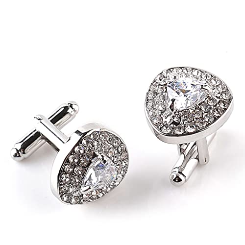 TAMSNDL Manschettenknopf Manschettenknöpfe mit Kristallen, 3 Farboptionen, Strass-Design, Schmuck-Manschettenknöpfe, D, 1,8 cm * 1,8 cm(D_1.8cm*1.8cm) von TAMSNDL