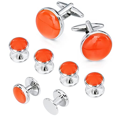 TAMSNDL Manschettenknopf Mehrfarbiges Emaille-Manschettenknopf-Set for Herren, 8-teilig/Set, Smokinghemd-Manschettenknöpfe und Modeschmuck, Hochzeitsgeschenke, D, gleiche Größe(A_Same Size) von TAMSNDL