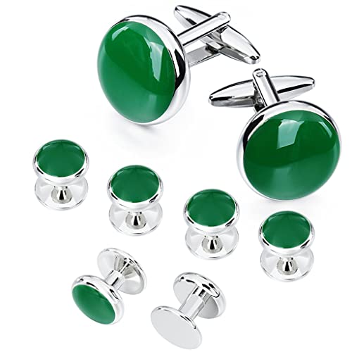 TAMSNDL Manschettenknopf Mehrfarbiges Emaille-Manschettenknopf-Set for Herren, 8-teilig/Set, Smokinghemd-Manschettenknöpfe und Modeschmuck, Hochzeitsgeschenke, D, gleiche Größe(Gray_Same Size) von TAMSNDL