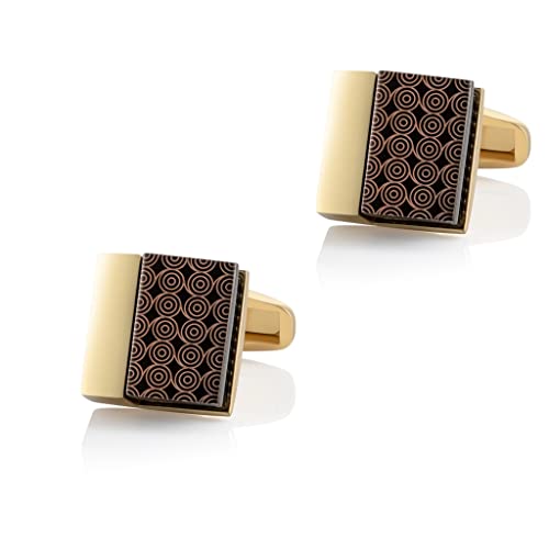 TAMSNDL Manschettenknopf Retro Square Double-Layer-Zubehör Legierung Manschettenknöpfe Französisch Manschettenknopf Zubehör,E,16.5 * 5.5mm(D_16.5 * 5.5mm) von TAMSNDL