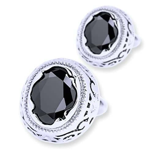 TAMSNDL Manschettenknopf Schmuck Hemd Manschettenknopf for Herren Marke Manschettenknopf Retro Manschettenknopf Schwarz von TAMSNDL