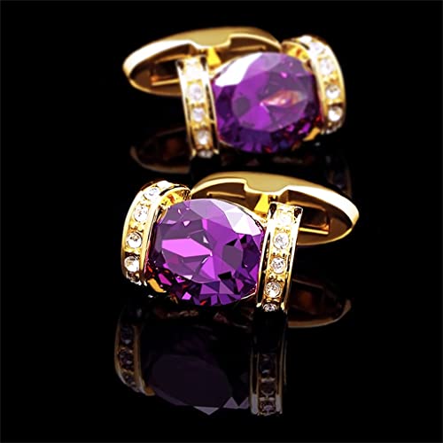 TAMSNDL Manschettenknopf Unisex-Hemden Metall-Manschettenknöpfe Lila Manschettenknöpfe Gasthemd Manschettenzubehör von TAMSNDL