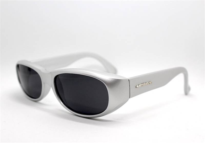 Made in Italy Herren Sonnenbrille Rechteckig Matt Grau Metallic Vintage Mann Stil Rechteckiger Rahmen Metallic Hellgrau von TAMUGNOSUNGLASSITALY