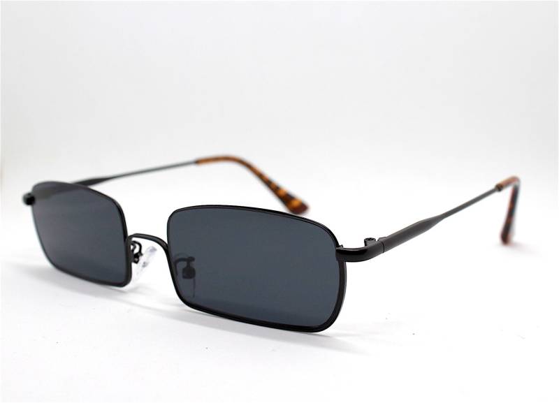 Rechteckige Niedrige Sonnenbrille Für Männer Und Frauen, Schwarzer Rahmen, Schwarze Linse, Vampir, Gothic, Steampunk von TAMUGNOSUNGLASSITALY