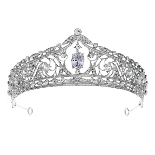 130 * 55MM Barock Kristall Braut Krone Für Hochzeit Tiara Prinzessin Königin Krone Silber Strass Braut Stirnband Für mädchen Frauen von TAMUNI