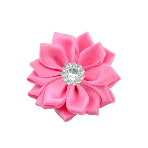 TAMUNI 4 * 9 cm 20 Stück Strass Gold Satin Blume Anstecknadel Abzeichen Blumen Corsage Satin Rose Blume/Rosen Anstecknadel Brosche Pin für Frauen Braut von TAMUNI